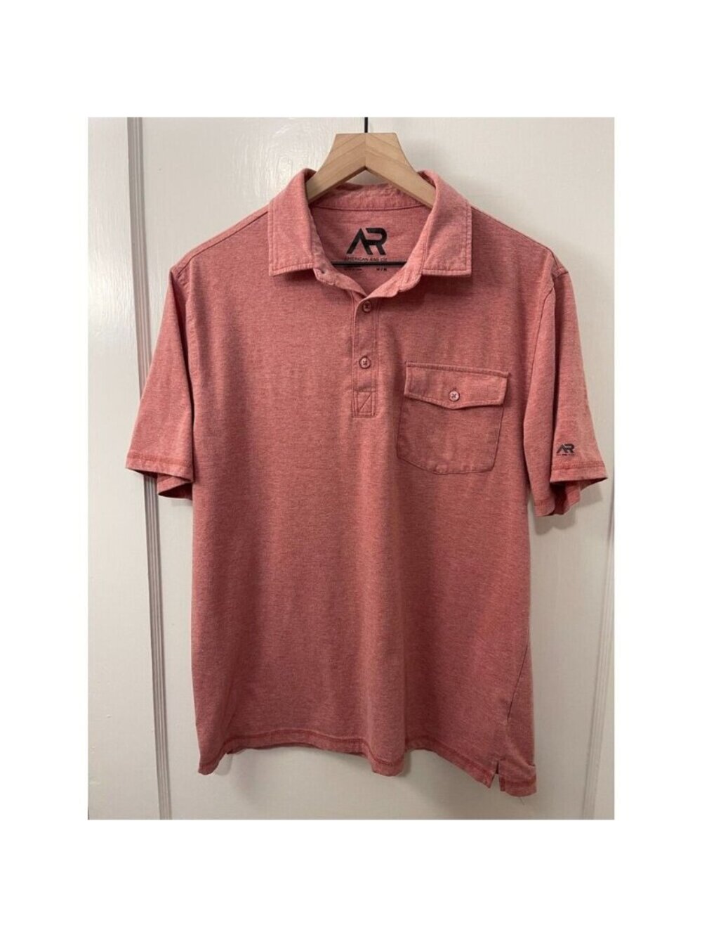 American Rag Cie Men's Short Sleeve Pocket Polo Shirt Red Size M Medium